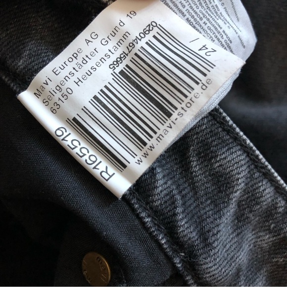 Mavi Wide Leg Cropped Raw Hem Black Jeans Size 24 - Picture 12 of 14